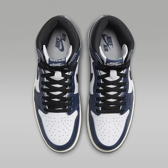 Мужские кроссовки Nike Air Jordan 1 Retro High OG, темно-синий/белый/черный — фото 4