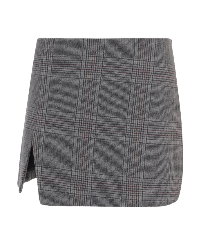 

Юбка из смесовой шерсти в клетку The Garment, серый