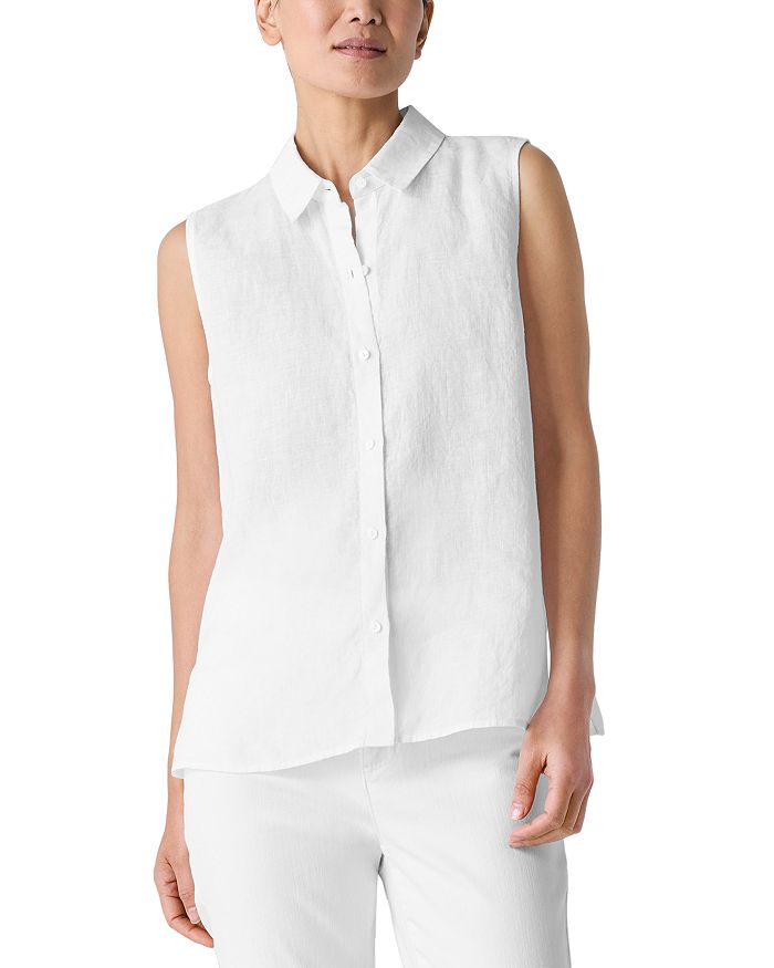 

Льняная рубашка без рукавов Eileen Fisher, белый