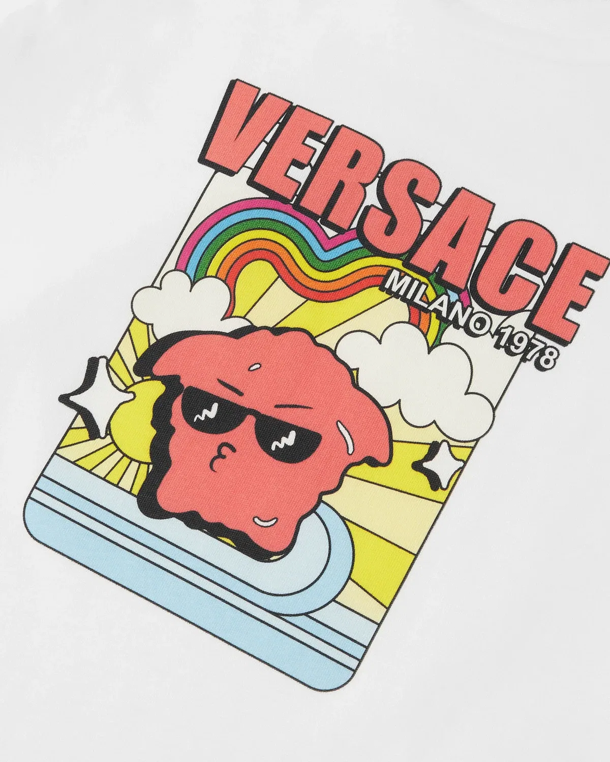 Детская футболка из хлопкового джерси с принтом VERSACE, белый — фото 4