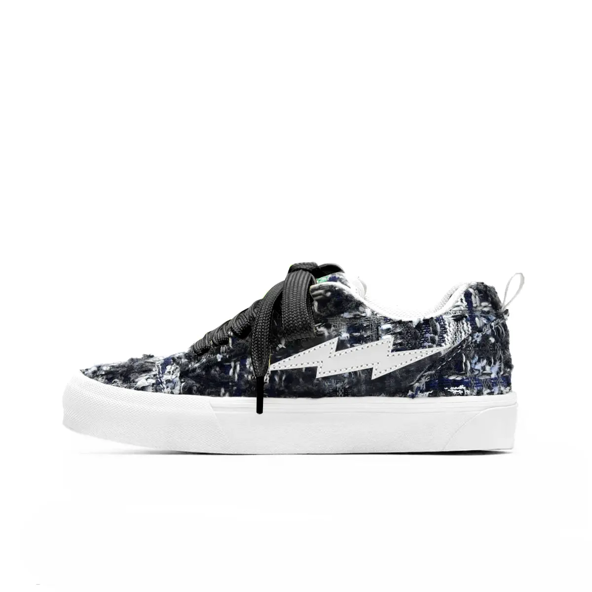 

UYRTW Унисекс скейтбордские кроссовки низкие с черным ремнем черно-белые ударопрочные сбалансированные легкие, цвет Black White (Black Strap)