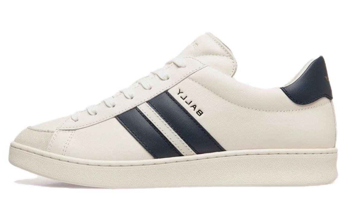 

Полосатые кожаные сандалии BALLY, черно-белые