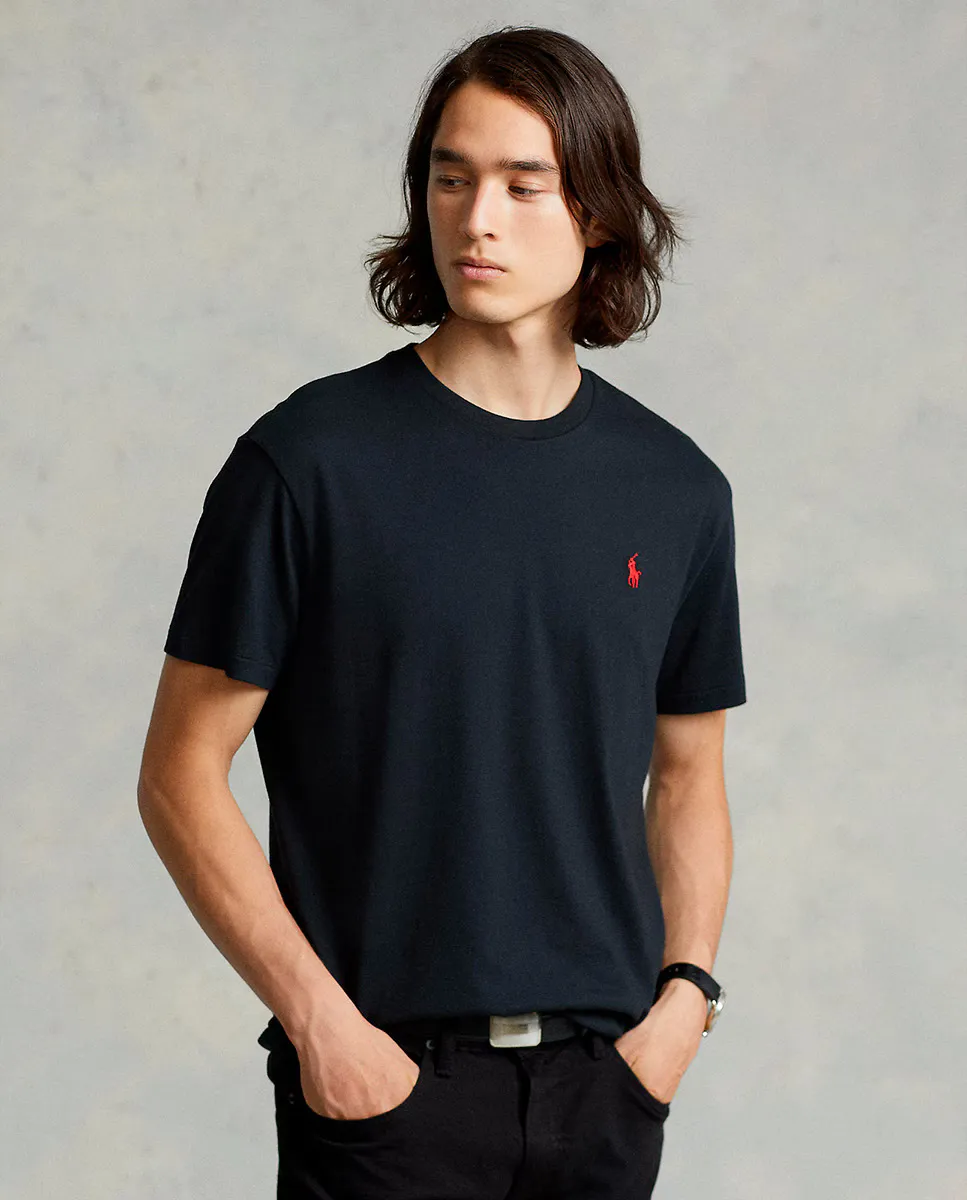 

Трикотажная мужская футболка Slim Fit на заказ Polo Ralph Lauren, черный