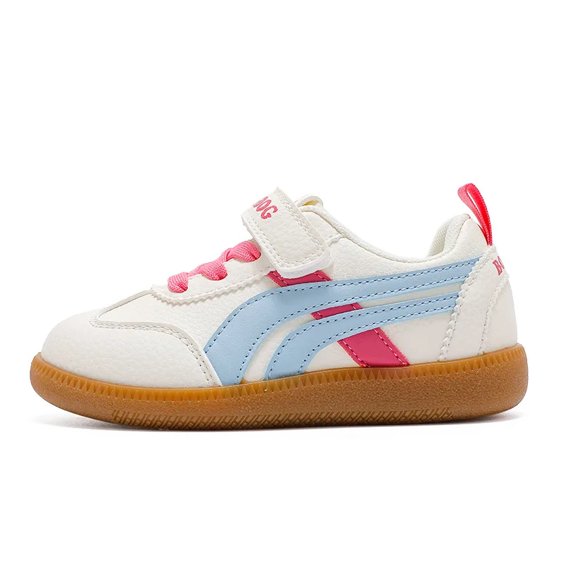 Детские повседневные кроссовки low top с противоскользящей и износостойкой подошвой BOBDOG, Beige Magenta