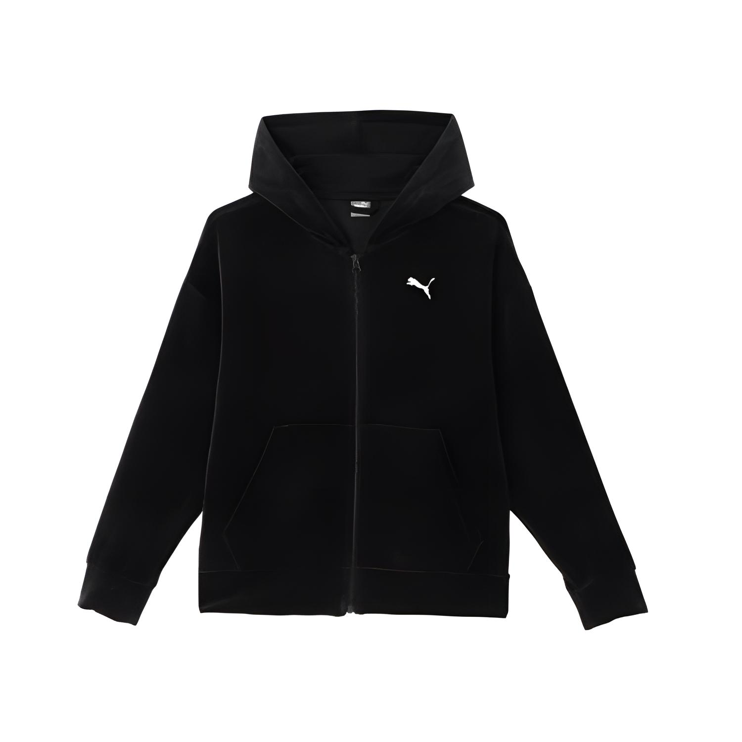 

PUMA Вельветовая худи на молнии женская черная, Black