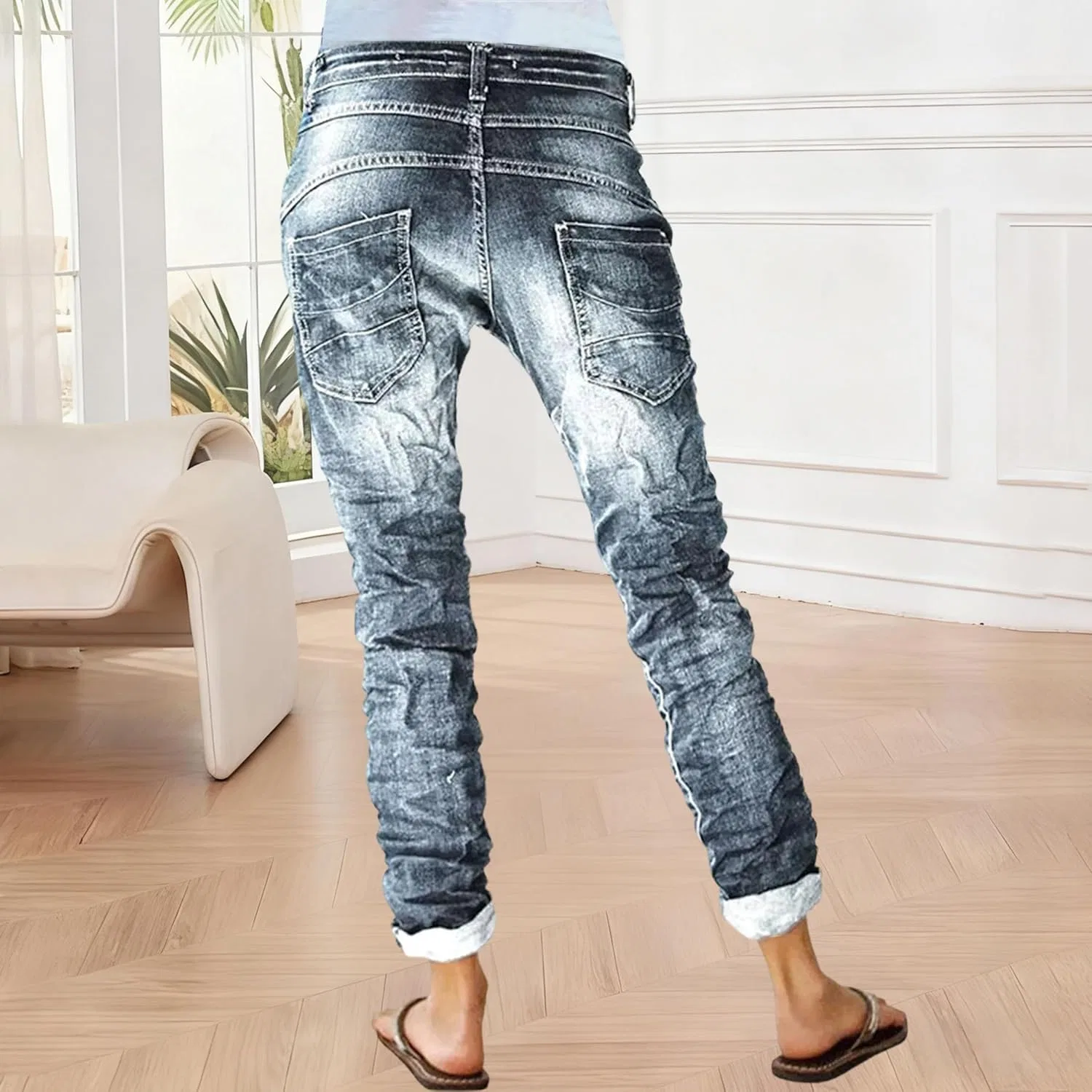Джинсы прямые, cargo, Gray — фото 3