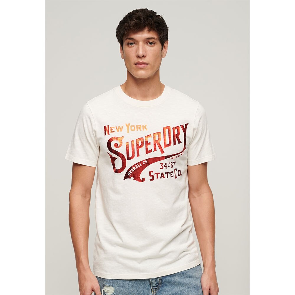 

Футболка с коротким рукавом Superdry Metallic Workwear Graphic, белый