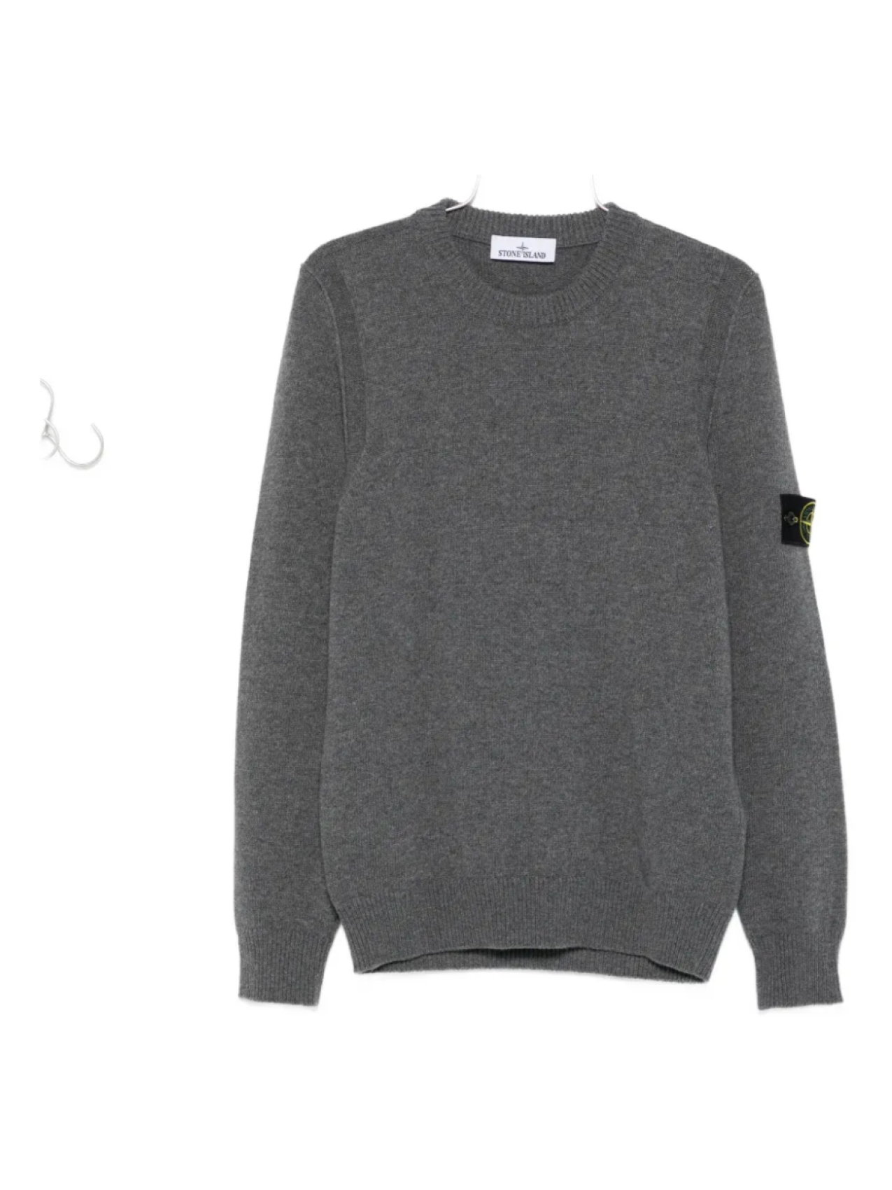 

Свитер с круглым вырезом и нашивкой Stone Island, серый