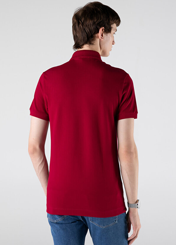 Мужская футболка-поло regular fit бордово-красная paris paris Lacoste — фото 2