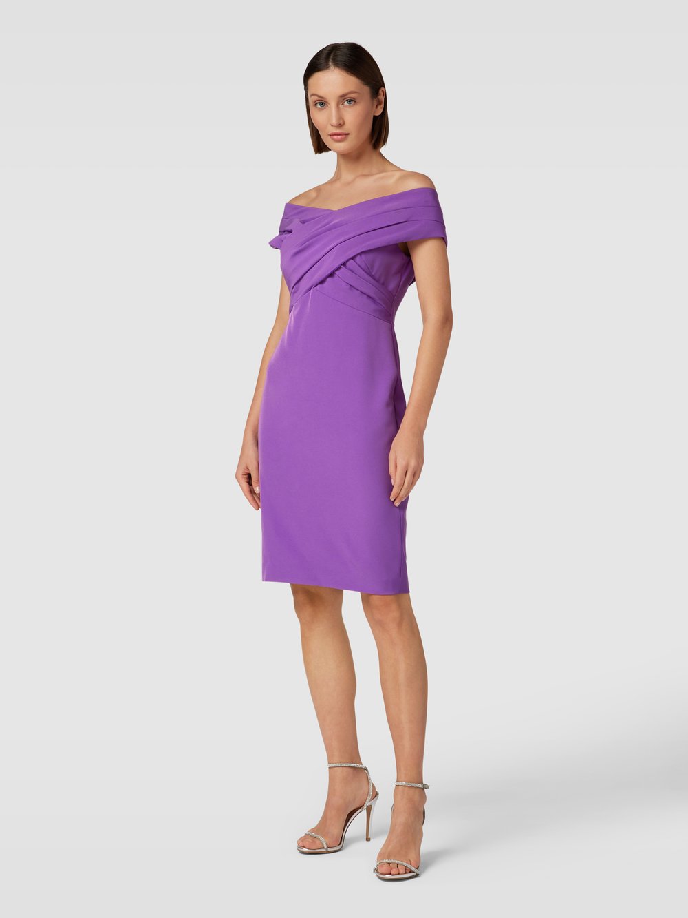 

Коктейльное платье длиной до колена с запахом, модель «ИРЕНА» Lauren Ralph Lauren, фуксия