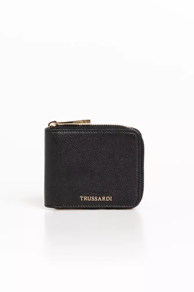

Черный кожаный женский кошелек Trussardi