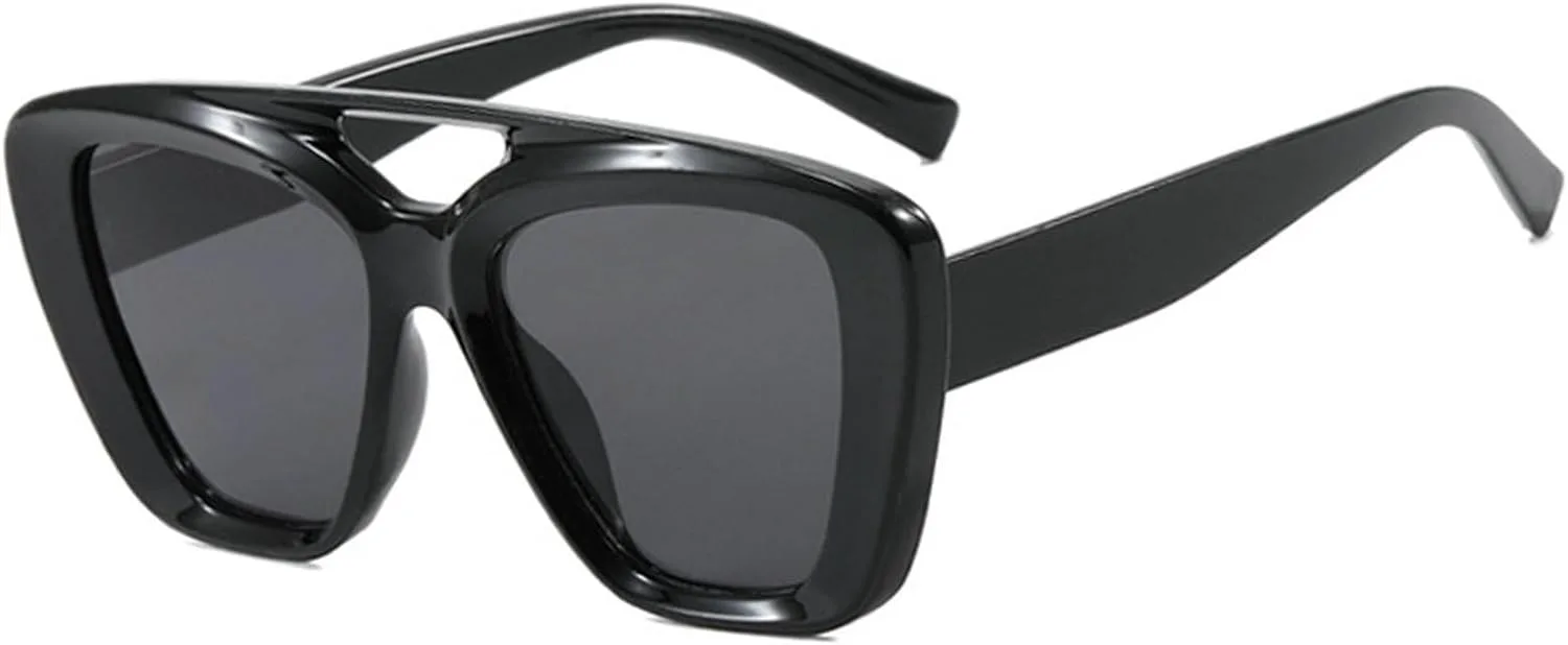 

Крупные винтажные квадратные солнцезащитные очки для женщин, модные очки с нерегулярным градиентом, стильные солнцезащитные очки с двойным лучом mincl, C3