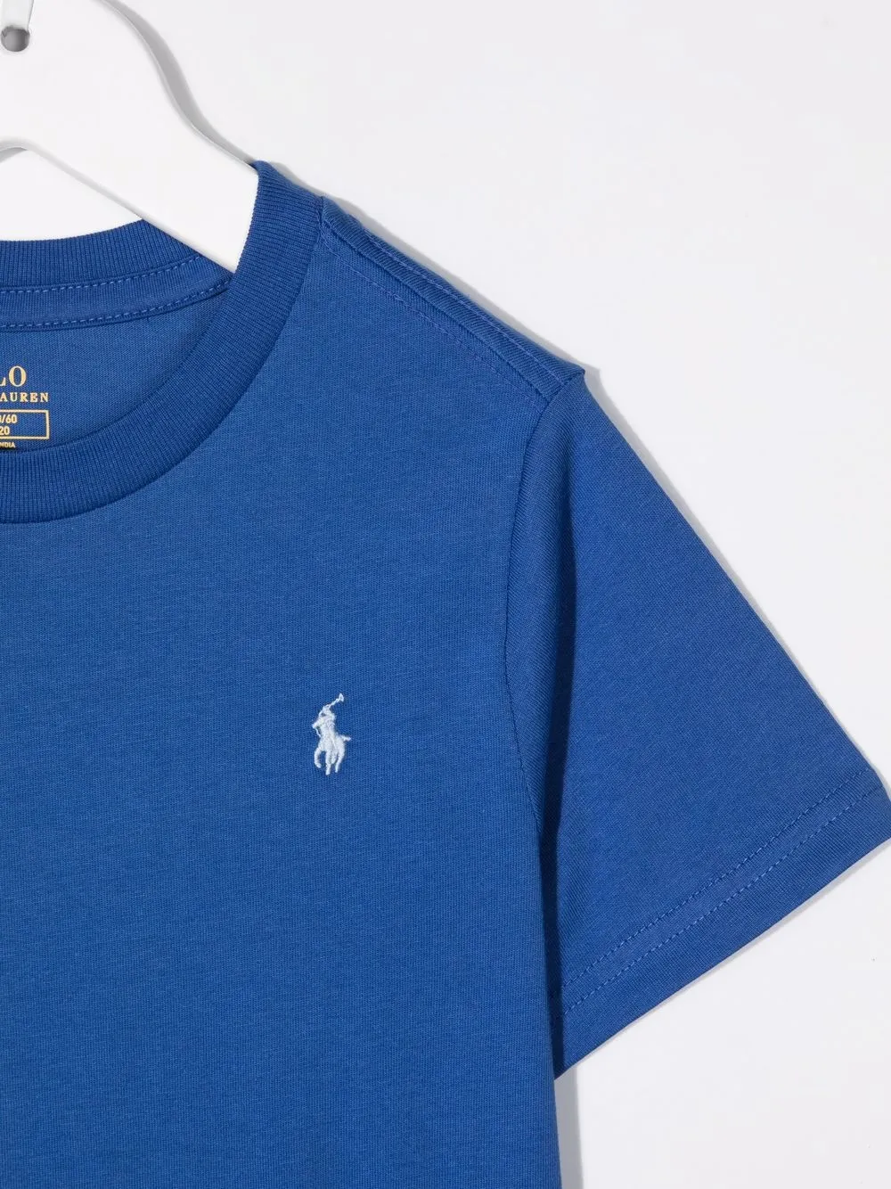 Футболка с вышитым логотипом Polo Ralph Lauren Kids, синий — фото 3