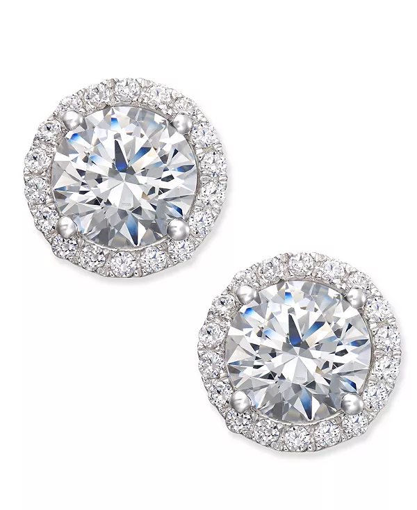 

Серьги-Гвоздики с ореолом из кубического циркония из стерлингового серебра Arabella, white