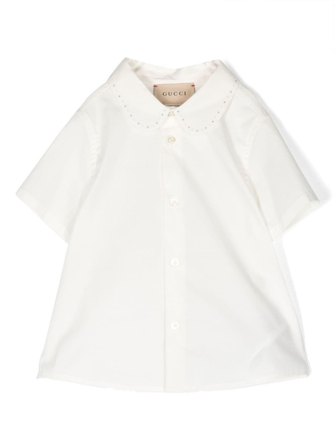 

Gucci Kids рубашка с воротником Питер Пэн, белый