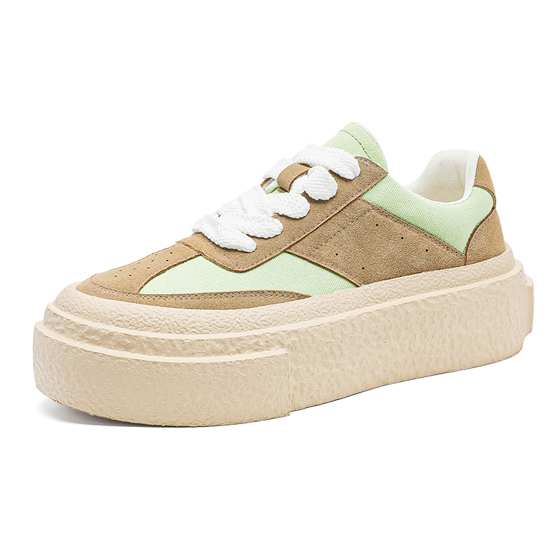 

V05 Дышащие амортизирующие низкие скейтерские кеды с эффектом увеличения роста унисекс зелёные, цвет Green[Women's]