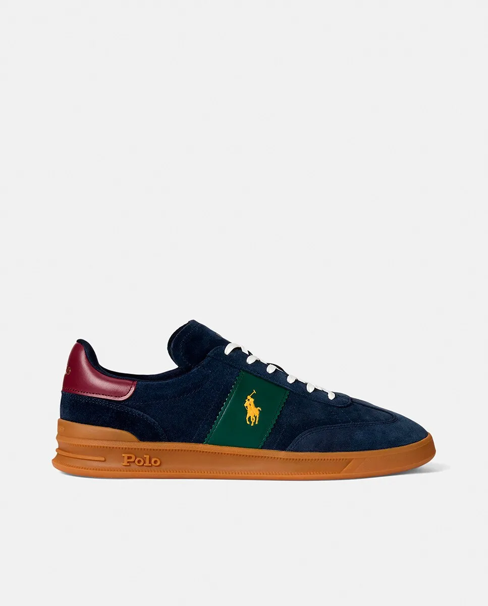 

HRT AERA мужские низкие кожаные кроссовки шлемофонного типа Polo Ralph Lauren, темно-синий