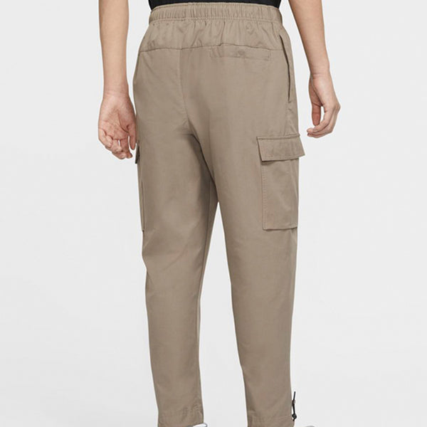 Брюки sportswear logo small label embroidered woven cargo long pants olive grey gray Nike, серый — фото 4
