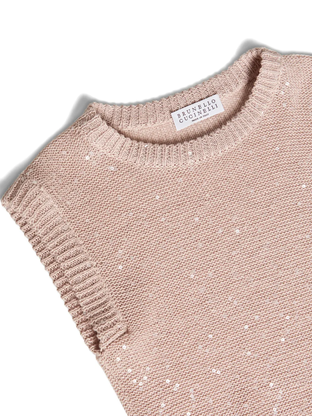 Трикотажный топ Brunello Cucinelli Kids, розовый — фото 3