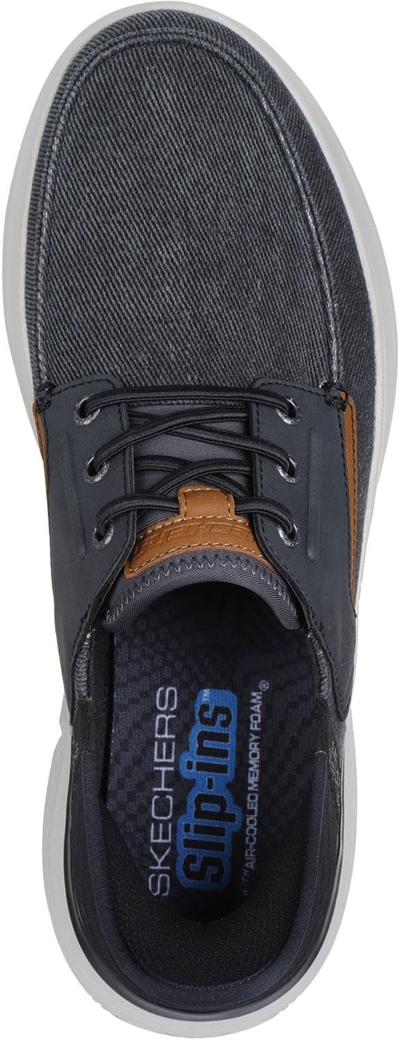 Мужские слипоны Skechers RF: Hasting - Niko с отделкой Moc Toe на шнуровке-банджи, черный — фото 2