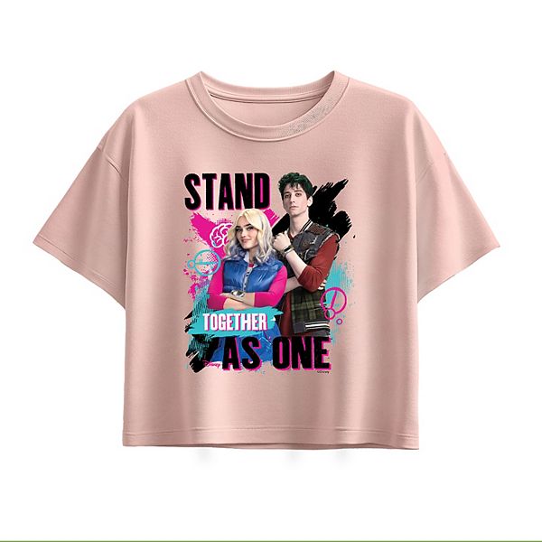 

Футболка Boxy с принтом Zombies 4 Stand Together As One для девочек 7-16 лет Disney, Light Pink