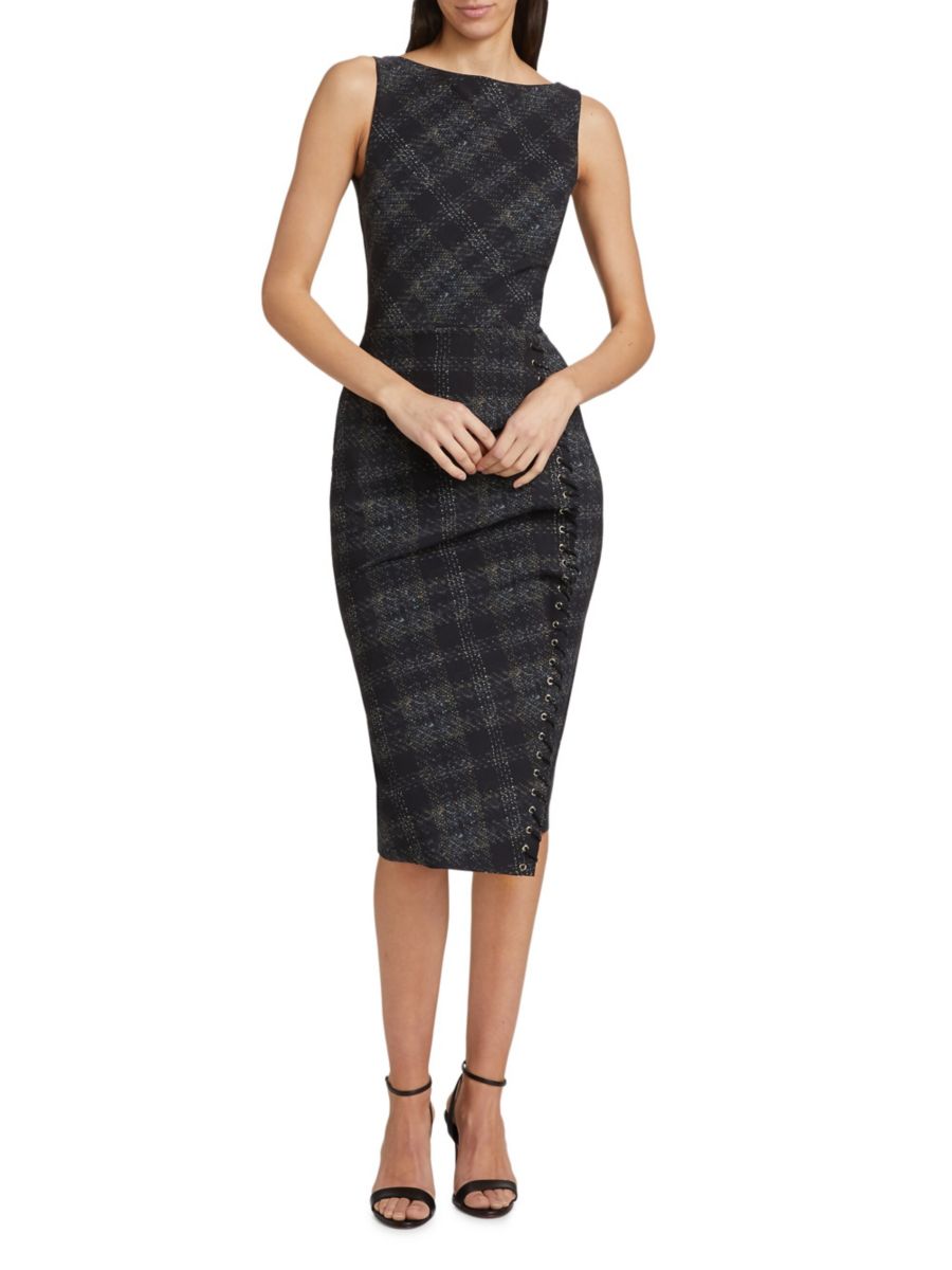

Клетчатое коктейльное платье Adlia Chiara Boni La Petite Robe, цвет Winter Boucle