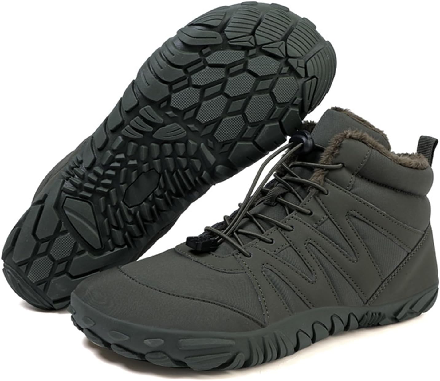 

Зимние ботинки для ходьбы для женщин и мужчин, водонепроницаемые и противоскользящие, снежные ботинки, с мягкой защитой носка Generic, зеленый