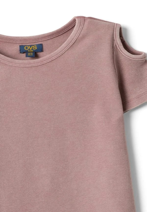 Базовая футболка с коротким рукавом из эластичной ткани Ovs, Pink — фото 3
