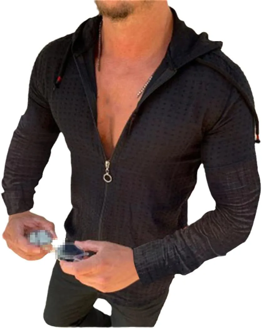 

Мужская футболка-худи с принтом в клетку