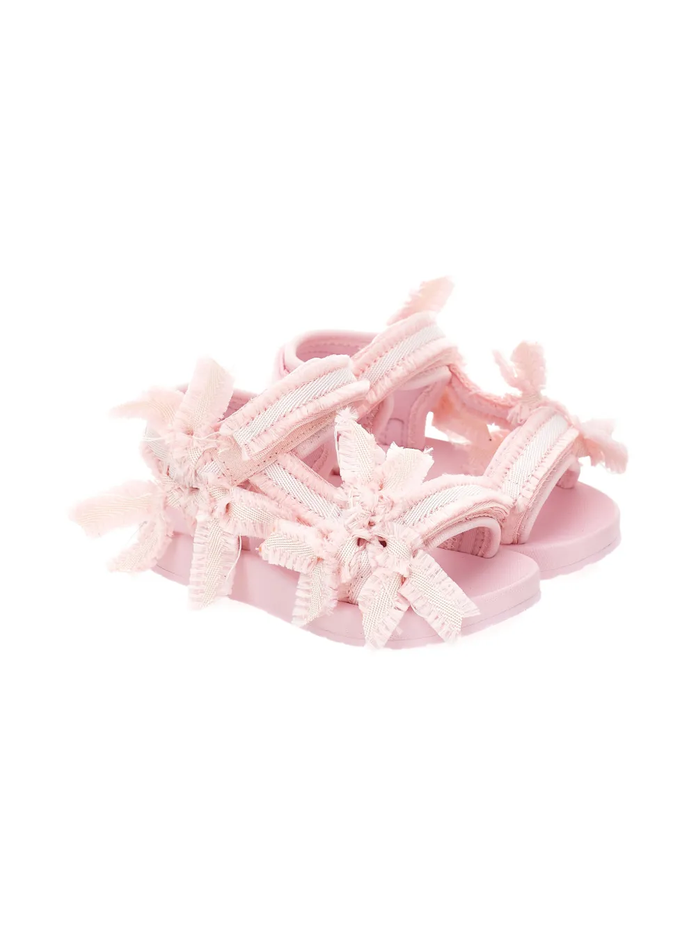 

Босоножки с бантами и бахромой Monnalisa, розовый