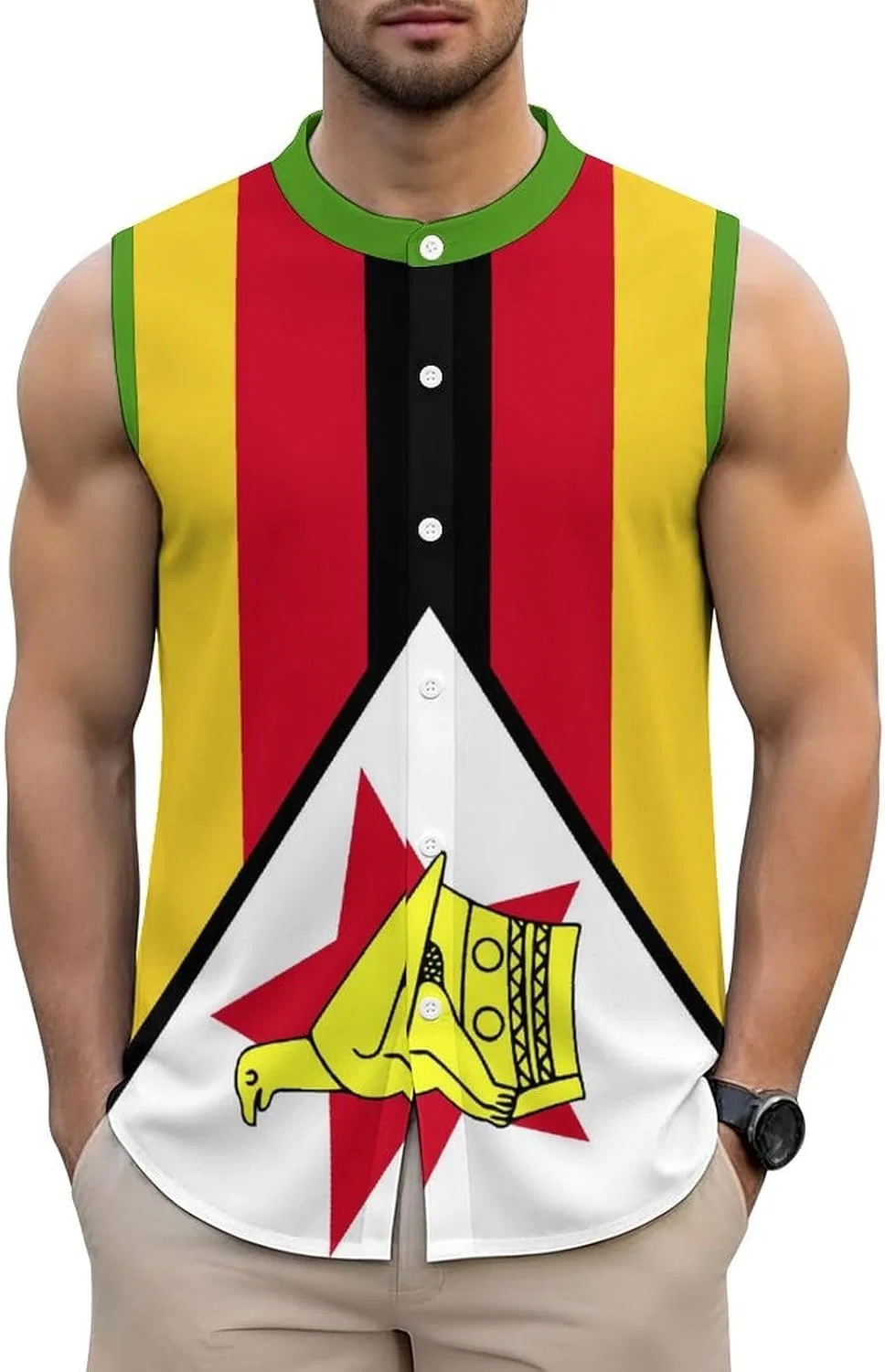 Футболка с гавайским принтом Uganda Flag Running, белый, 8