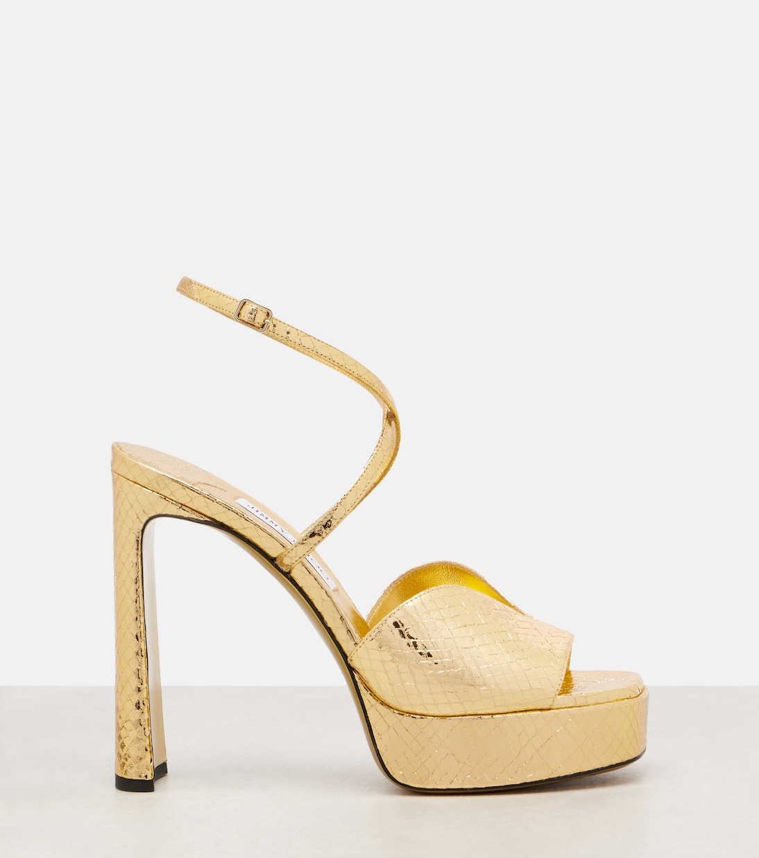 Сандалии Karli 125 из металлизированной кожи на платформе Jimmy Choo, золотой — фото 4