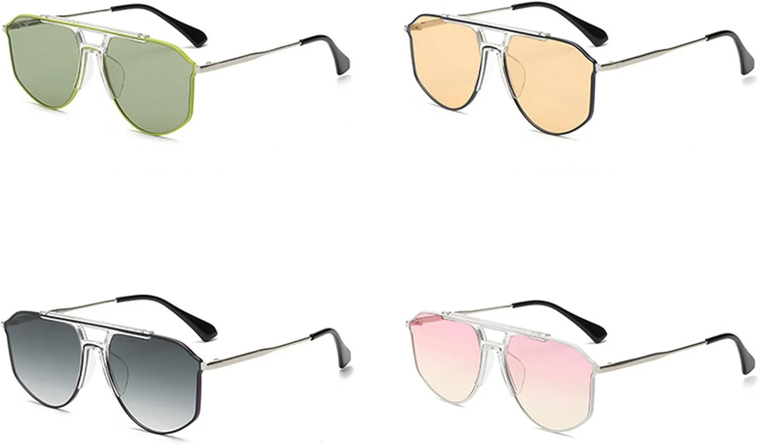 

Ретро-солнцезащитные очки-пилот для женщин и мужчин, винтажные, модные, с плоской верхней частью, зеленые, с защитой от УФ-излучения UV400, большие mincl, Green