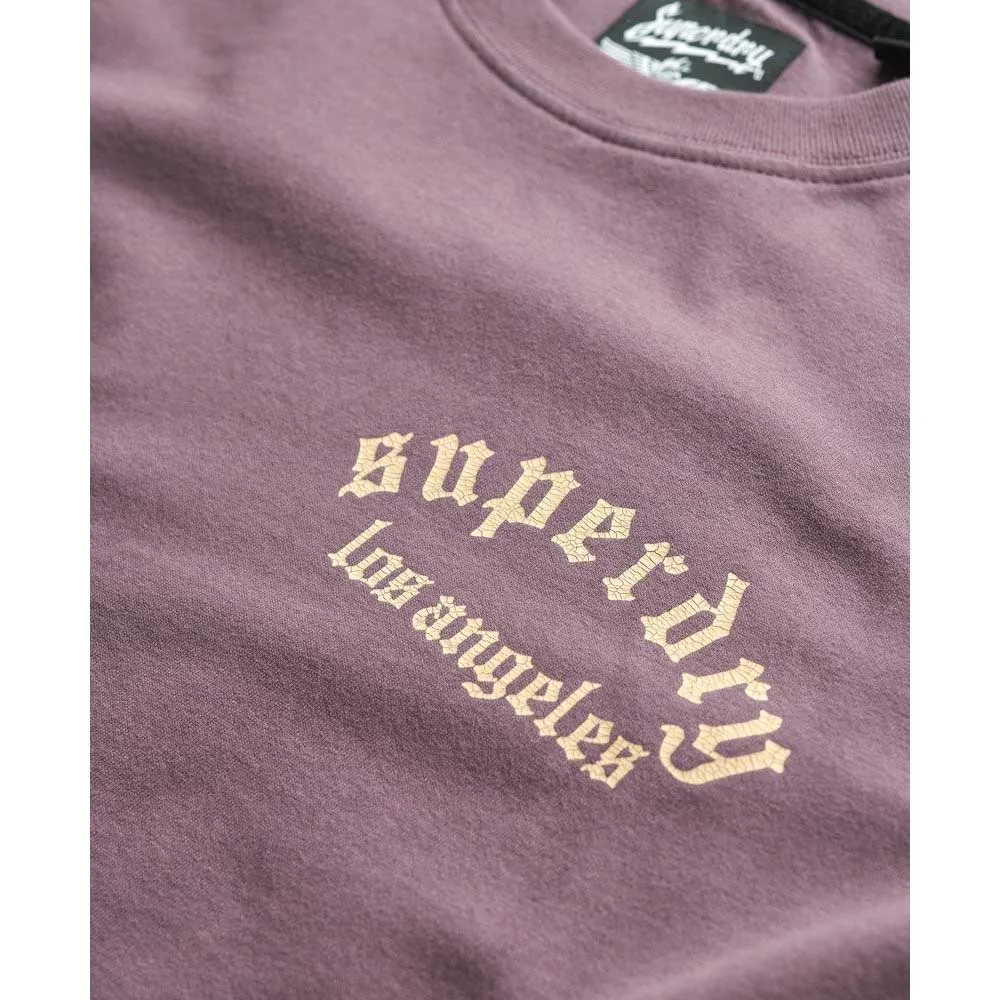 Футболка с коротким рукавом Superdry Neo Trad Tattoo Loose Fit, фиолетовый — фото 3