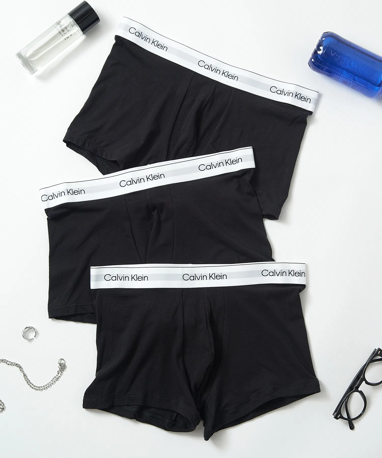 【Calvin Klein】Современные хлопковые боксеры, комплект из 3 штук, NB3963A Нижнее белье
