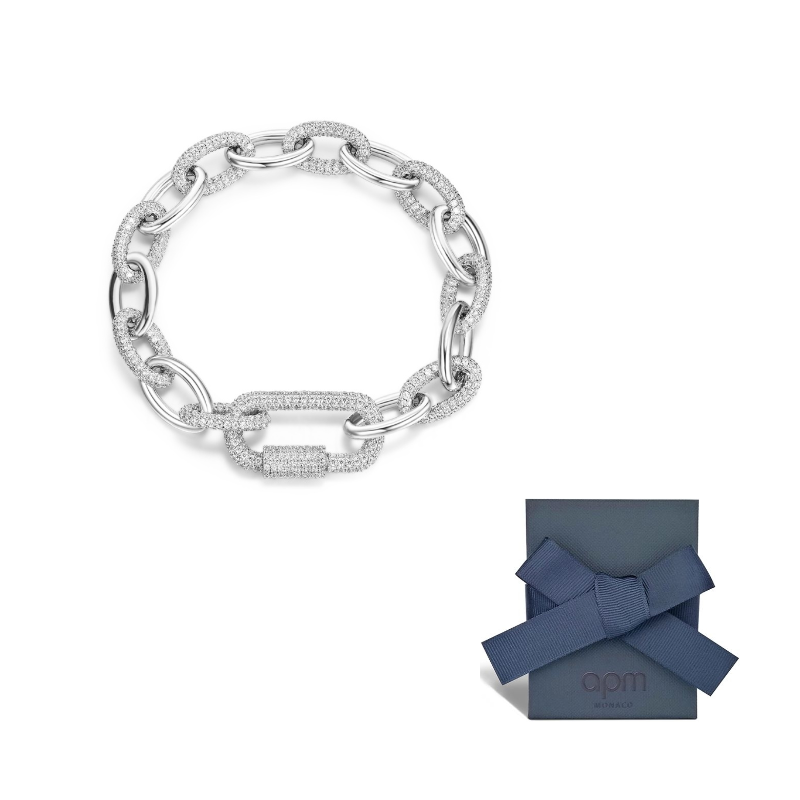 

Apm Monaco Браслеты из стерлингового серебра 925 пробы унисекс серебристо-белый