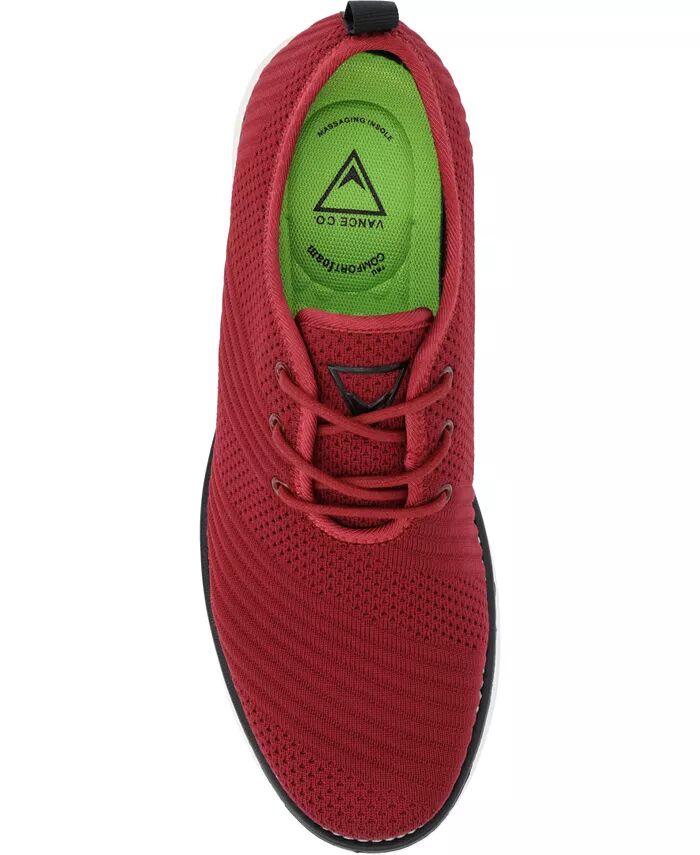 Мужские туфли Novak Tru Comfort Foam Knit со шнуровкой и круглым носком Vance Co., красный — фото 4