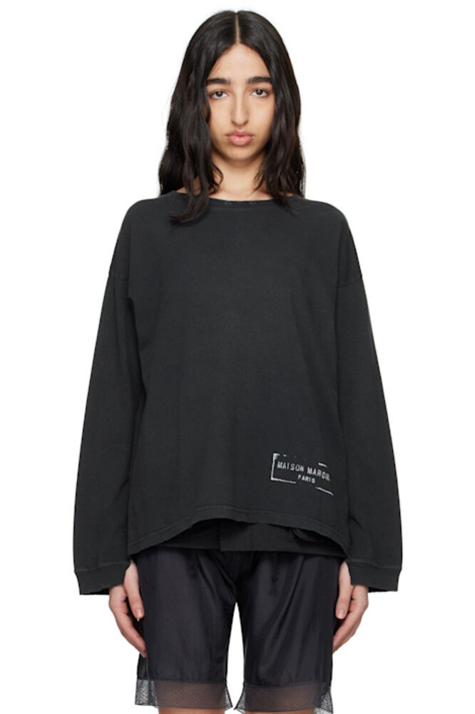

Футболка с логотипом Black Stamp Maison Margiela