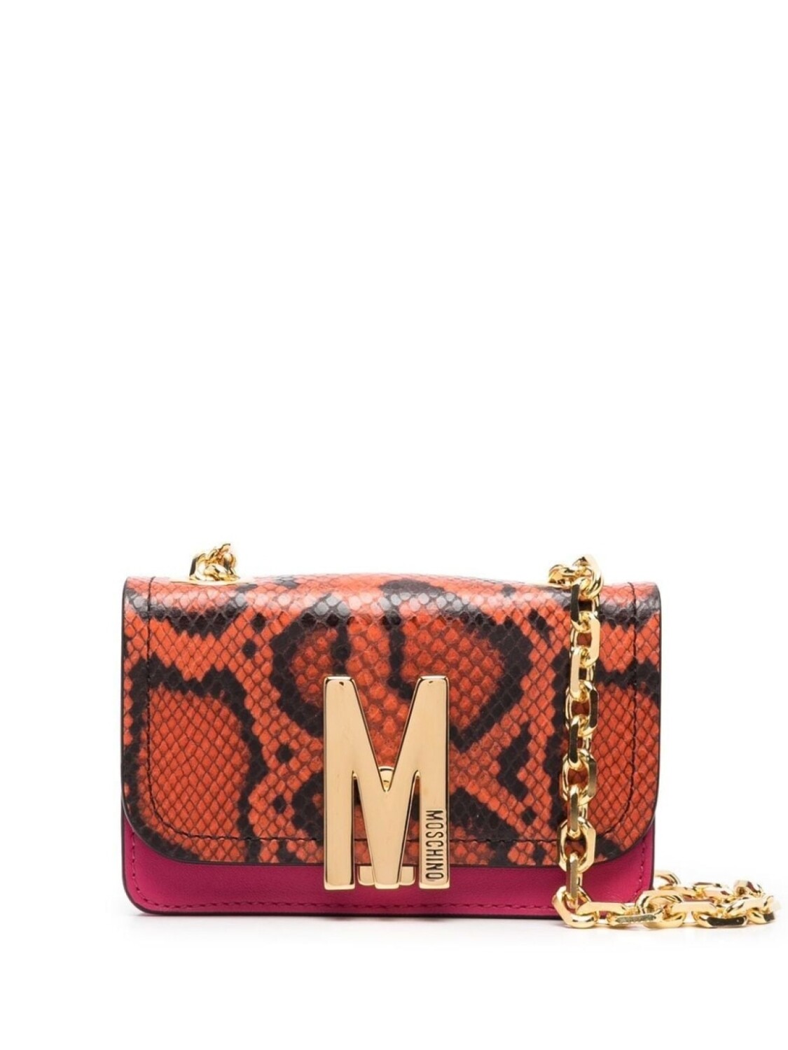 

Moschino сумка через плечо с тиснением под кожу змеи, оранжевый