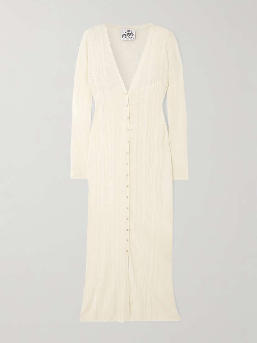 

Кардиган ажурной вязки Guayabera Donde Esteban, бежевый