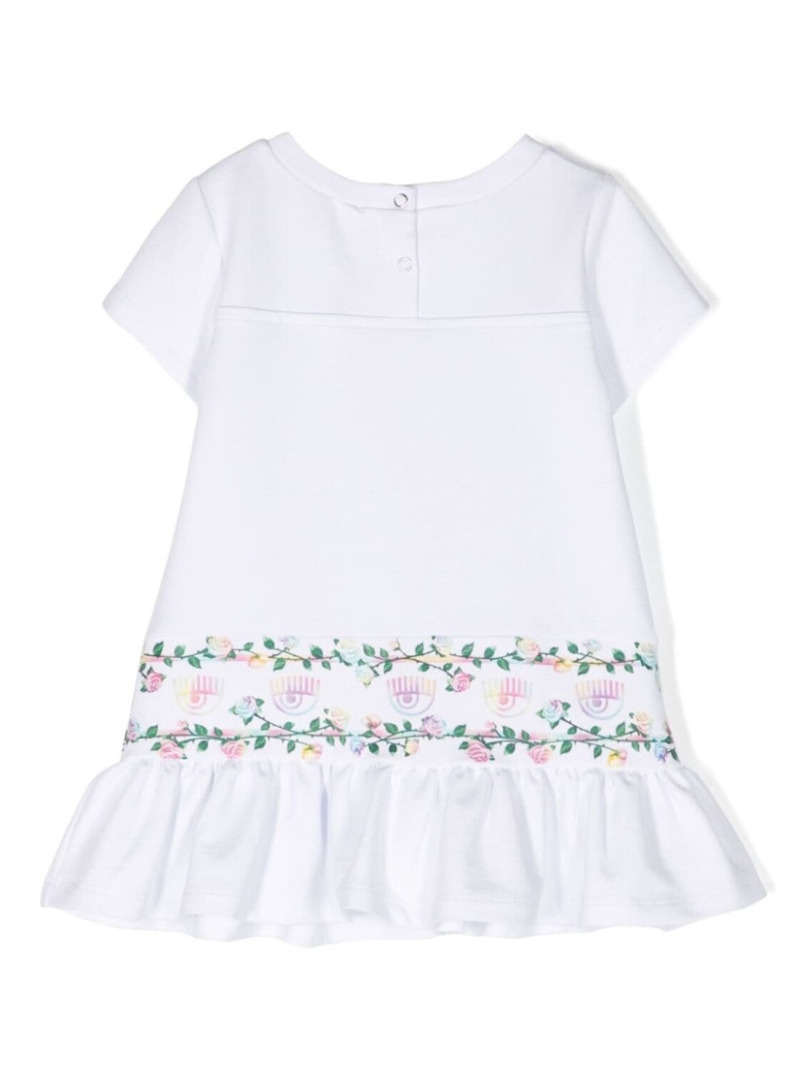 

Chiara Ferragni Kids расклешенное платье с цветочным принтом, белый