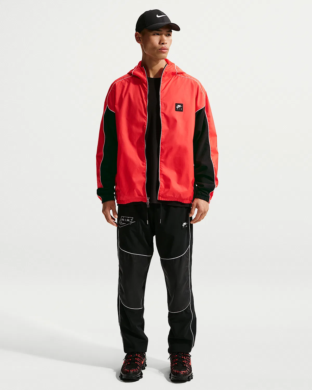 Мужская гибридная куртка Nike Air с полной застежкой-молнией, Light Crimson/Black/White — фото 4