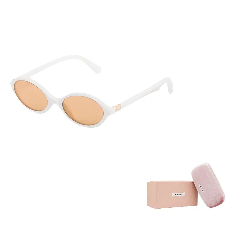 

MIU MIU Ацетатные овальные солнцезащитные очки женские белые, Белый, MIU MIU Ацетатные овальные солнцезащитные очки женские белые