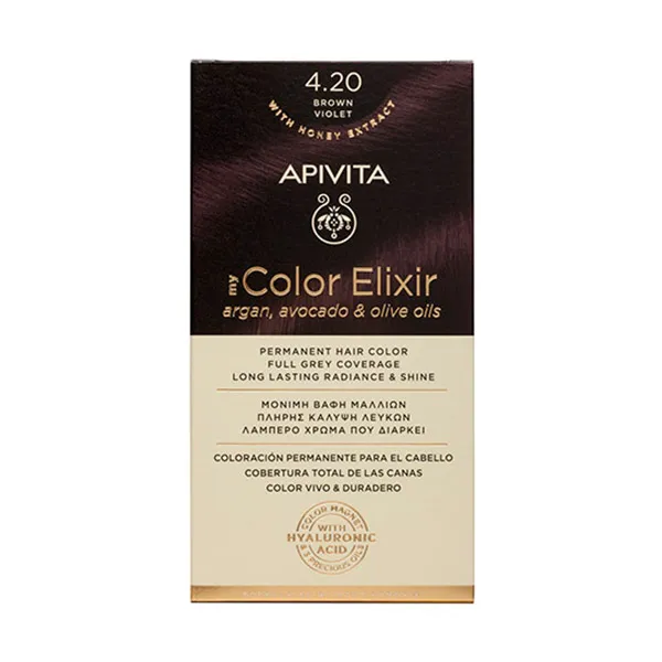 

Перманентное окрашивание My Color Elixir Apivita, цвет brown violet