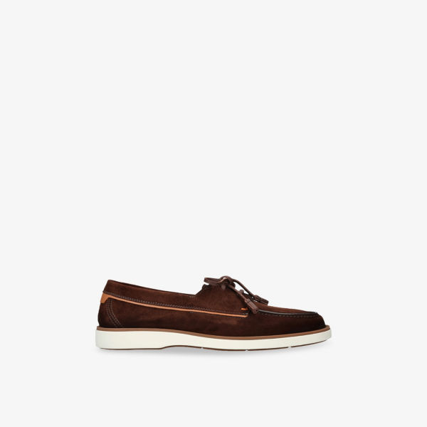 

Детройт замшевые лодочные туфли Santoni, коричневый