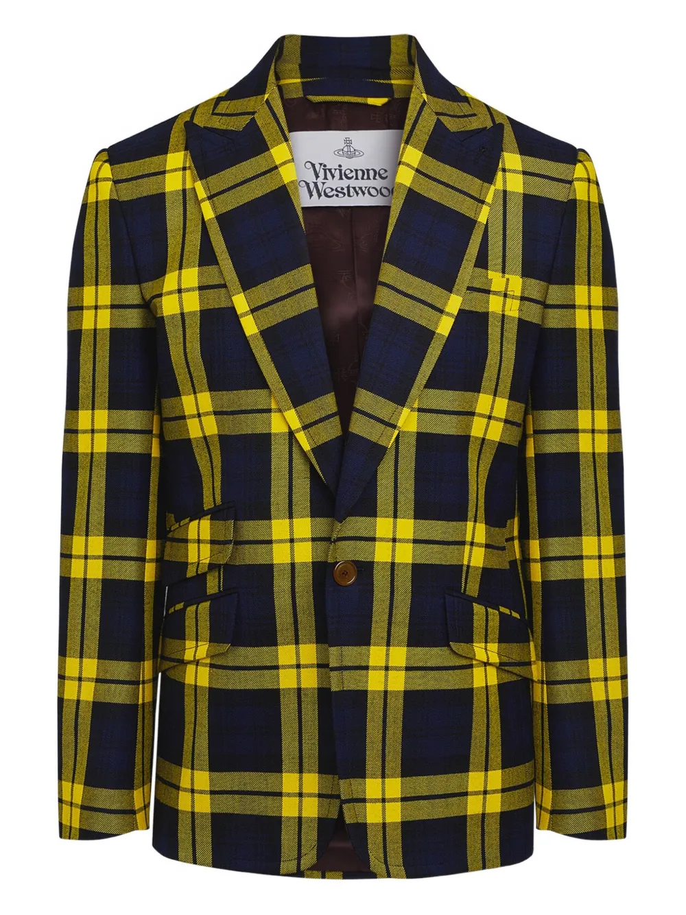 

Клетчатый шерстяной пиджак Vivienne Westwood, синий