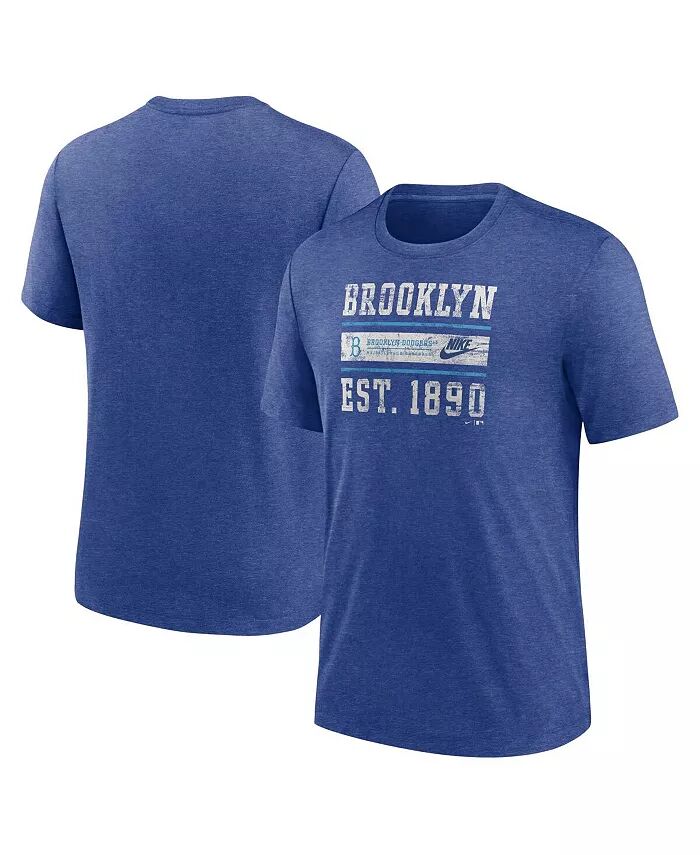 

Мужская футболка Heather Royal Brooklyn Dodgers Cooperstown Collection Local Stack Tri-Blend Nike