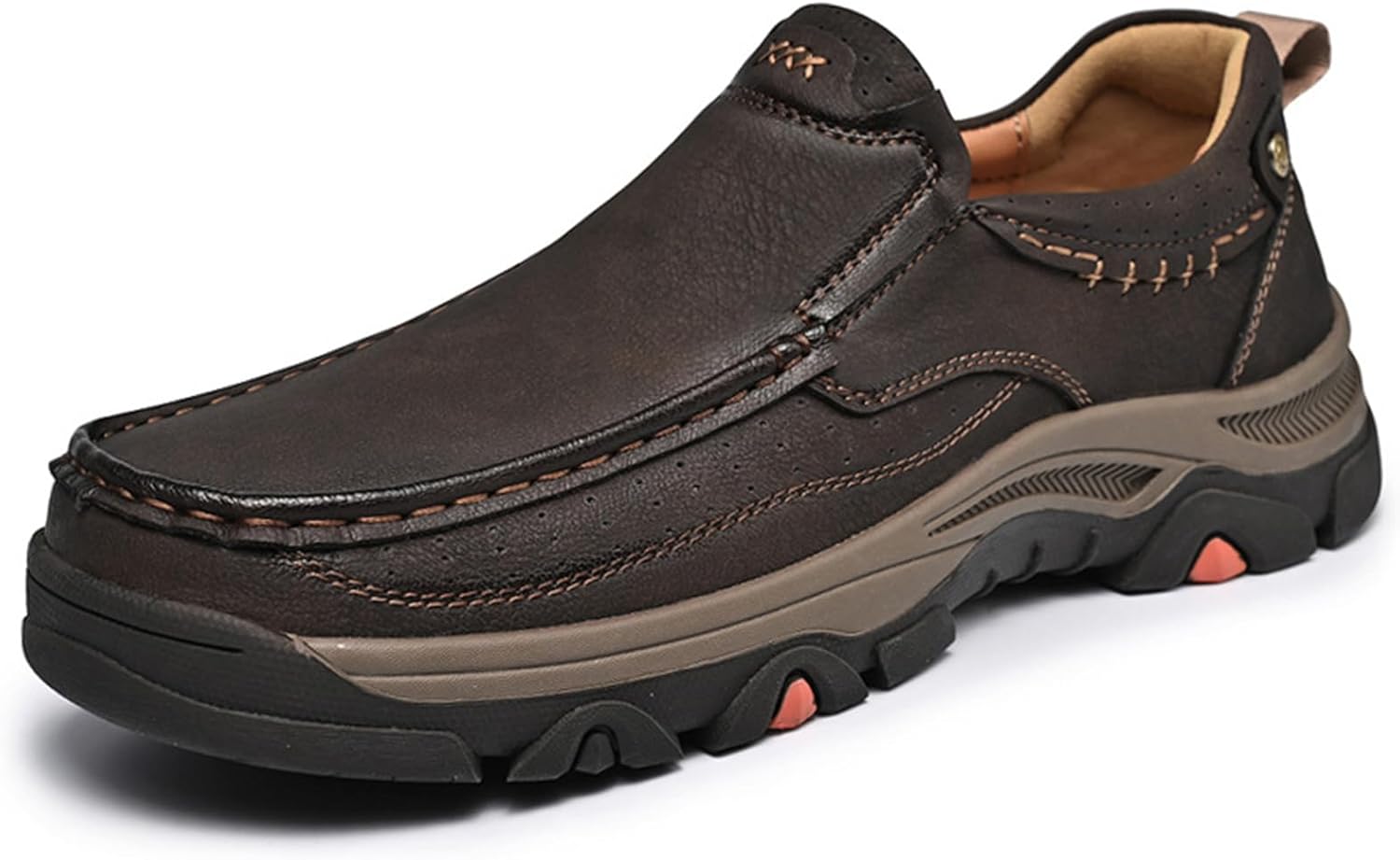 

Мужские кожаные туфли-лоферы без шнурков, низкие, противоскользящие, водонепроницаемые, дышащие, удобные для бизнеса, свадьбы, путешествий, вождения и прогулок Generic, коричневый