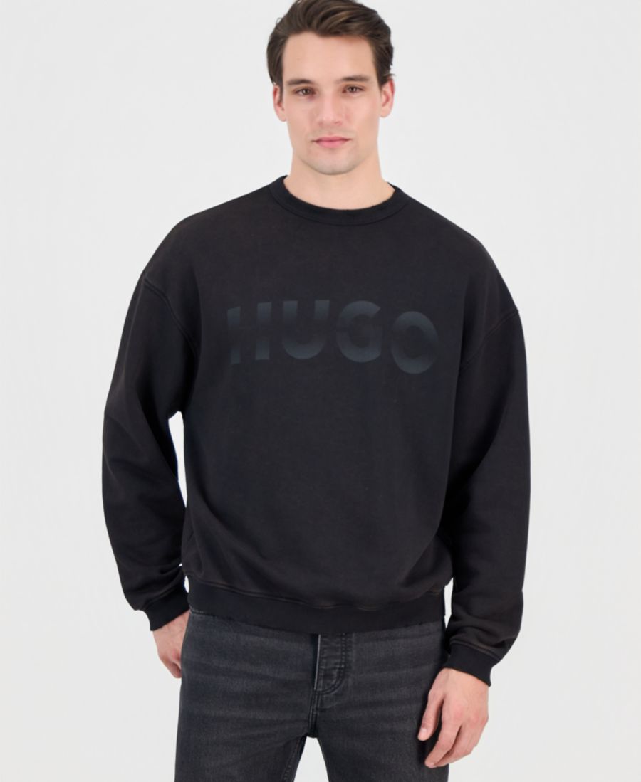 

Мужская хлопковая толстовка Nenzyew с логотипом и круглым вырезом Hugo Boss, Medium Gray
