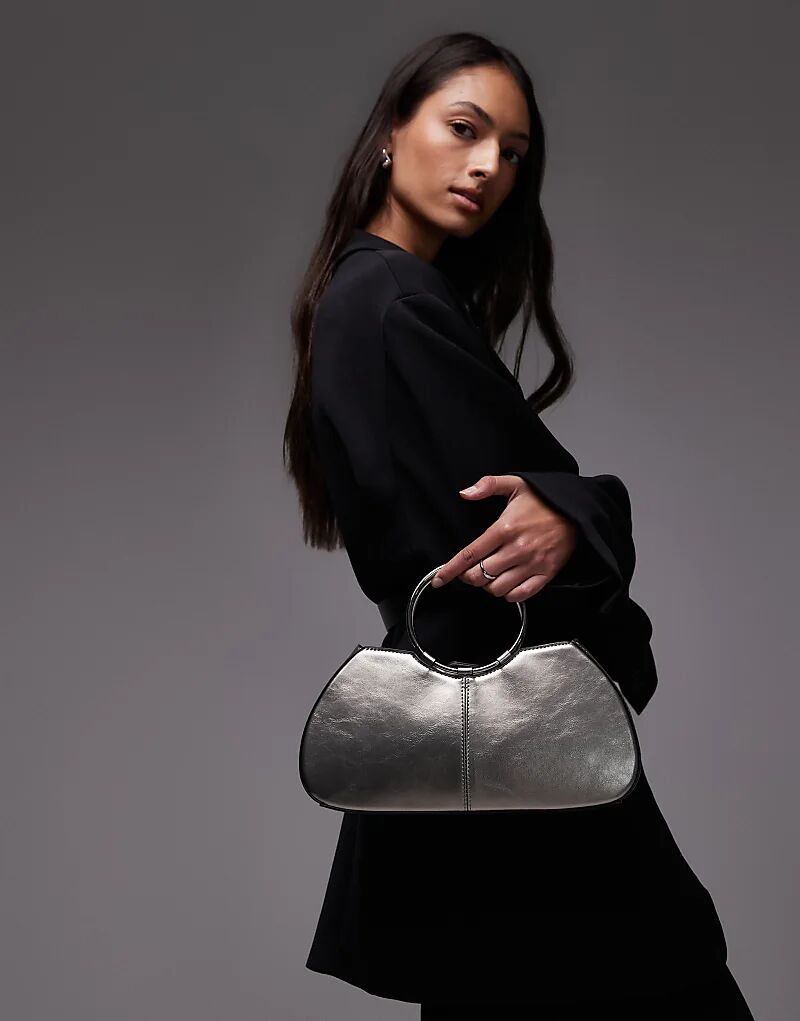 

Кошелек Topshop Griffith с металлической ручкой-кольцом, серебряный